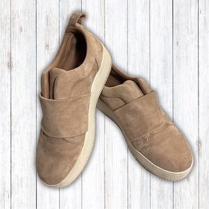 Linea Paolo Tan Suede Slip-on sneakers with White Soles